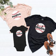 Family Baseball Shirts, Custom Baseball Shirt, Personalized Baseball Tee, Baseball Mama Dada Baby Shirt, Baseball Birthday Family Shirts. HI! Welcome to my store, I'm delighted to see you here. My store's main goal is to provide you with premium everyday apparel with the best graphic t-shirts. I see you as a friend, not just a customer. I'm sure you'll love my designs. You can order the same design 4XL and 5XL large sizes from the link, please specify the details in the order note.   https://ets Short Sleeve T-shirt With Name Print For Playtime, Name Print Short Sleeve T-shirt For Playtime, Short Sleeve Tops With Name Print For Playtime, Cotton T-shirt With Custom Print For Playtime, Casual Tops With Custom Print For Playtime, Customizable Short Sleeve T-shirt For First Birthday, Matching Crew Neck T-shirt For First Birthday, Customizable Short Sleeve Tops For Father's Day, Casual Pre-shrunk T-shirt For First Birthday