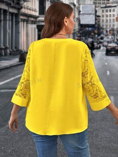 Fall V-neck Blouse With Lace Patchwork, V-neck Lace Patchwork Top For Fall, V-neck Blouse With Lace Patchwork For Fall, Spring V-neck Patchwork Blouse, Summer V-neck Top With Lace Sleeves, V Neck Blouse, Women Lace, Sports Equipment, Fashion Online Shop