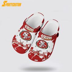 Nfl San Francisco 49ers Crocs Show Your Team Pride With Every Step the epitome of comfort and style. Made from EVA material, these shoes provide all-d... 49ers Shoes, Red Crocs, Styling Crocs, Crocband Clog, Crocs Clog, Nfl San Francisco, Crocs Crocband, Crocs Clogs, Clogs Style