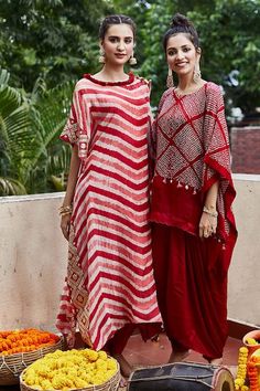 Buy Red Silk Chanderi Kaftan Pant Set For Women by Pink City by Sarika Online at Aza Fashions. Traditional Drape Kaftan With Patterns, Red Long Sleeve Kaftan With Traditional Patterns, Red Festive Tunic Sets, Festive Red Tunic Set, Bohemian Long Red Sets, Red Anarkali Kaftan With Long Sleeves, Red Embroidered Border Dress For Diwali, Red Traditional Kaftan For Festivals, Red Embroidered Diwali Dress