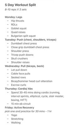 the workout plan is shown in black and white, with instructions for how to do it