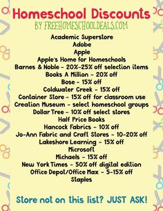 an advertisement for homeschool discounts, with the price listed below $ 5