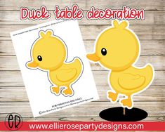 the duck table decoration is cut out and ready to be used as a centerpiece