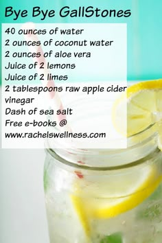 It is not uncommon for people to have gallstones. I suffered with them for the longest time and they were hampering my digestion and robbing me blind of my energy. I started to hydrate, add malic acid (found in raw apple cider vinegar) and foods that enhanced lived function like lemon and lime in my drinks. This is my home run drink. If you love this, then hop on to my site at www.rachelswellness.com and grab all my free e-books. @rachelnutrition Gallbladder Cleanse One Day, Gallstone Diet Gallbladder Cleanse, Gallstone Symptoms, Gallstone Diet, Gall Stones, Rachel Paul