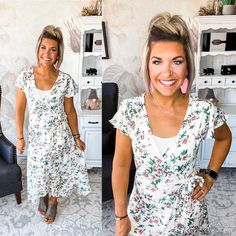 Stay With Me Forever Floral Dress - Cream Floral Frocks, Outdoor Music, Summer Escape, Stay With Me, If I Stay, Ruffle Sleeves, Boho Vibe, Cream Dress, Maxi Dress With Sleeves