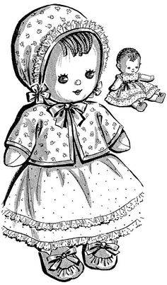 Vintage 11 Inch Baby Cloth Doll and Clothes Pattern PDF Instant Download ePattern Pattern Doll Clothes, Dollhouse Doll Clothes, Cloth Doll Pattern, Sock Doll, Sock Dolls, Baby Doll Pattern, Rag Doll Pattern, Vintage Cloth