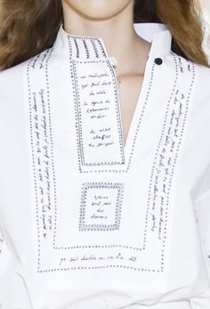 Lemaire SS 2016 @sqchoi Embroidery Fashion Detail, Embroidery Works, Couture Mode, Creation Couture, Tumblr Fashion, Clothing Details, Sewing Inspiration