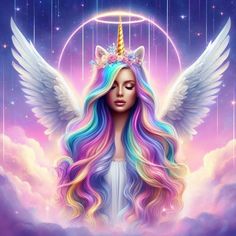 #angel #goddess #unicorn #princess #wings #pastel #digital #art #avatars #icons #fantasy #dream #clouds #sky Unicorn Wallpaper Cute, Epoxy Stickers, Tela Iphone, Futurism Art, Groot Marvel, Mushroom Wallpaper, Art For Beginners, My Little Pony Twilight