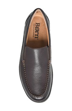 Supple leather defines a charming loafer built using Opanka handcrafted construction for lasting appeal. Cushioned EVA footbed with arch support Leather upper and lining/rubber sole Imported Formal Swift Leather Slip-ons With Round Toe, Classic Brown Leather Shoes With Ortholite Insole, Swift Leather Plain Toe Loafers For Business, Plain Toe Swift Leather Loafers For Business, Leather Slip-on Dress Shoes With Ortholite Insole, Business Swift Leather Loafers With Plain Toe, Business Slip-ons With Swift Leather And Round Toe, Slip-on Swift Leather Loafers With Moc Toe, Classic Slip-on Leather Shoes With Ortholite Insole