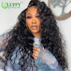 Deep Wave Silk Top Full Lace Human Hair Wigs Pre Plucked Wave Lace Front Wigs | eBay Loose Deep Wave, Overnight Hairstyles, Long Human Hair Wigs, Hair Care Oil, Invisible Lace, Remy Human Hair Wigs, Deep Wave Hairstyles, Curly Human Hair Wig, Wave Hair