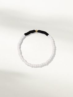 Rope and Bead Bracelet | Gold Black/White | Product Image | Uncommon James White Hand-strung Bracelets For Beach, White Hand-strung Beaded Bracelets For Beach, White Hand-strung Beaded Bracelet For Beach, Summer White Hand-strung Friendship Bracelets, White Beaded Braided Bracelets For Everyday, Everyday White Beaded Braided Bracelets, Everyday White Beaded Braided Bracelet, Casual White Braided Bracelets For Everyday, White Hand-strung Friendship Bracelets