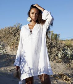 "'White Morrocan Tunic Dress - Karima's style-\" This is a hand embroidered Moroccan Tunic dress ideal for any casual wear. Made in the traditional Moroccan tunic style, this tunic has some fabulous embroidery work. I hope you can enjoy them and be able to touch the moroccan art in your fashion. This tunic could be comfortably worn with any Jacket /Cardigan, and would look FAB with high heels,or leather boots. Could be worn with belts too Sizes: One Size (fits S-L size) Bust: 105 cm, Length: 35\ Bohemian Wear, Beach Kaftan, Moroccan Art, Jacket Cardigan, White Tunic, Holiday Wear, Summer Gifts, Boxing Day, Dress Beach