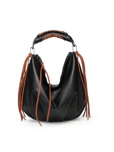 1, Designed with an elegant and playful tassel, this hobo bag is a fashionable choice that adds an extra chic touch to your everyday outfits. 

2,Hobo Style Bag: The casual yet trendy design of the hobo style makes this bag a versatile piece. Wear it with a variety of clothing styles to match your unique fashion sense.

3,Vegan Leather Construction: Made with premium vegan leather, this bag is an ecofriendly choice that doesn't compromise on style or durability.

4,Large Capacity: The bag offers Hobo Bag Outfit, Ruched Bag, Large Hobo Bag, Hobo Style, Stylish Handbags, Clothing Styles, Shoulder Purse, Bag For Women, Black Casual