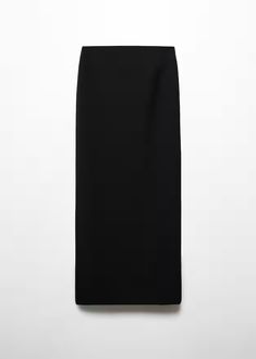 Straight long skirt - Women | Mango USA Formal Midi Bottoms With Pockets, Formal Midi-length Bottoms With Pockets, Formal Midi Length Bottoms With Pockets, Formal Midi Skirt With Pockets, Chic Pencil Skirt Bottoms With Back Zipper, Chic Pencil Skirt With Back Zipper, Elegant Pencil Skirt With Pockets, Sleek Office Skirt With Lining, Sleek Midi Pencil Skirt With Lining