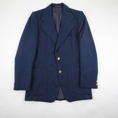 YSL Yves Saint Laurent Sport Coat Blazer Jacket Navy Lined Two Button Front Description: Size: N/A - Contact me for sizing Style: Sport Coat Color: Navy Pattern: Solid Material: Wool Condition: Very good condition Sizing: Chest: 45cm Waist: 45cm Sleeve: 45cm Shoulder to Shoulder: 40cm Back of collar to back hem 75.5 Made in France Condition: Very good condition with very minimal to no signs of use or wear!  Please contact me if you would like more images Casual Long Sleeve Suits With Buttons, Casual Suits With Lapel Collar And Buttons, Tailored Long Sleeve Blazer With Buttons, Casual Tailored Suits With Buttons, Wool Blazer With Snap Buttons, Business Sport Coat With Button Cuffs, Office Double-breasted Sport Coat With Buttons, Business Casual Long Sleeve Blazer With Snap Buttons, Business Casual Double-breasted Sport Coat