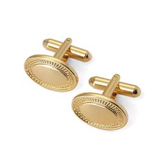 Oval Yellow Gold Jewelry For Business, Oval Polished Cufflinks For Business, Oval Cufflinks For Business, Elegant Yellow Gold Cufflinks With Screw Back, Luxury Oval Cufflinks As Gift, Luxury Oval Cufflinks For Formal Occasions, Elegant Oval Cufflinks For Business, Elegant Engraved Cufflinks, Luxury Engraved Cufflinks For Formal Occasions