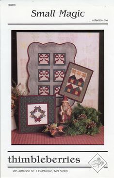 an advertisement for a quilting book with the words, small magic and two pictures on it