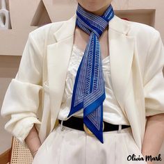 Color: Style-8 Small Neck Scarf, Small Neck Scarves, Small Silk Scarf, Neck Scarf Tying, Scarf Outfit, Small Scarf, Scarf Pin, Mode Casual, Scarf Tying