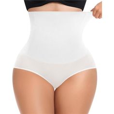 This Women's Shapewear Control Panties Is Made Of Double Layer Fabric To Compress Your Belly,Make Your Abdomen Smooth And Tight And Outlines The Slim Waistline. The High-Waisted Design Covers Your Abdomen And Back,Shapewear For Women Tummy Control Help You Create A Slim Feminine Silhouette. There Are 4 Pieces Of Built-In Spiral Steel Bones To Keep The Stomach Control Shapewear Always Stay In The Right Place, No Rolling Down And Offer Gentle Back Support. This Shapewear Tummy Control Underwear He White Full Coverage Stretch Shapewear, White Shapewear With Medium Bust Support, White Stretch Shapewear, White Seamless Shaping Shapewear, White Fitted Shapewear Briefs, White High Stretch Shapewear, White High Waist Shapewear, High Stretch Seamless White Shapewear, High Stretch White Seamless Shapewear