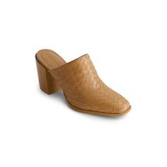 Cultivate ease. This architectural, heeled mule combines a minimalist shape with a timeless, handcrafted woven leather upper. Equal parts classic and modern, it also features a stacked heel intentionally constructed for all-day wear. Heeled Mule Leather upper and lining Rubber Sole Cushioned Footbed Made in Brazil Fits True to Size Slip-On Closure Woven Leather Block Heels, Formal Woven Leather Heels With Open Heel, Formal Woven Leather Open-heel Heels, Formal Woven Leather Mules, Chic Woven Leather Mules For Spring, Modern Leather Mules With Wrapped Heel, Elegant Woven Leather Open Toe Mules, Chic Spring Mules With Woven Leather, Formal Woven Leather Heels With Block Heel