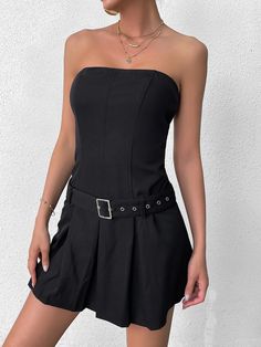 Shop Belt Pleated Bodycon Tube Dress now at Partheafashion. You can also choose more fashion style.