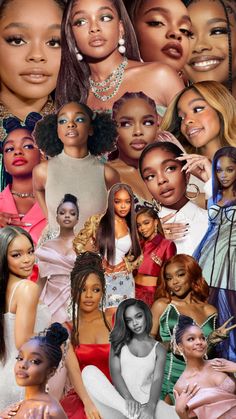 a collage of black women with different hair colors and hairstyles, including one woman