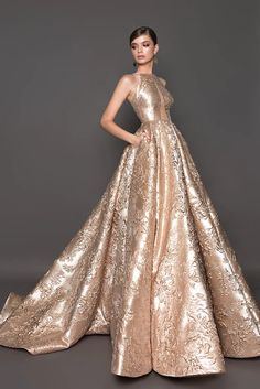 Wona 19210 gold halter evening gown – Mia Bella Couture بيوت ملكية, Sangeet Outfit, Gold Gown, Gaun Fashion, Amazing Dresses, Fashion Gowns, Ball Gown Skirt, Long Evening Gowns, فستان سهرة