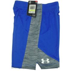 This Is For A Pair Of Boys Under Armour Shorts Brand New With Tags Size: 4 Blue With Gray, White Heatgear Elastic Waist Has "Ua" On Front & "Under Armour" On Side 100% Polyester Kw Nwt Toddler Infants Kids Children Summer Back To School Active Wear Blue Cotton Athletic Shorts For Training, Blue Cotton Training Shorts, Sporty Blue Under Armour Bottoms, Blue Athleisure Activewear For Playwear, Under Armour Blue Sports Shorts, Blue Under Armour Sports Shorts, Blue Cotton Athletic Shorts For Sports, Blue Activewear With Built-in Shorts For Sports Season, Blue Shorts Activewear For Sports Season