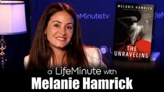 a woman sitting in front of a lamp next to a book on the cover of her life minute with melanie hamrick