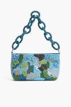 Blue Lagoon Glam Shoulder Bag Luxury Hand Embellished Bags, Luxury Designer Embellished Bags, Luxury Summer Embellished Shoulder Bag, Cheap Embellished Shoulder Bag, Luxury Embellished Shoulder Bag For Festivals, Luxury Beaded Glamorous Shoulder Bag, Hand Beaded Bag, The Blue Lagoon, Leopard Bag