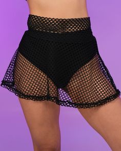 Black Fishnet Skater Skirt Summer Mesh Mini Skirt, Fitted Black Mesh Mini Skirt, Black Mesh Fitted Mini Skirt, Mesh Party Skirt, Stretch Mini Club Bottoms, Stretch Mini Length Club Bottoms, Stretch Mini-length Bottoms For Club, Mesh Mini Skirt For Spring, Summer Fishnet Bottoms