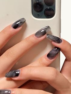 Black  Collar     Embellished   Beauty Tools Fake Nails Ideas Aesthetic, Grunge Nails, Soft Nails, Fake Nail, Fire Nails, Pretty Acrylic Nails, Chic Nails