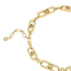 LOUIS VUITTON® - My Lv Chain Necklace - Gold Logo Lv, Chain Necklace Gold, Necklace Collection, Louis Vuitton Official, Brass Chain, Necklace Gold, Chain Bracelet, Women Collection, Chain Link