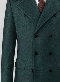 Draw a stroke of genius by pulling off our Highlander Melange Green Tweed GQ Overcoat. Afterward, maintain a prestigious character with a pure wool cloth, which exhibits sturdy, soft and evenly plush accents with gorgeous green hues. Also, with the help of precision tailoring, this suit will firmly put you at the top of sartorial stacks with sharp cuts and well- a proportioned stance that stand the test of time without lacking in style to convey a bold persona while attending a winter reception Tweed Outerwear For Business In Winter, Winter Business Tweed Outerwear, Wool Tweed Jacket For Business In Winter, Tailored Tweed Outerwear With Double Button Closure, Tailored Double-breasted Tweed Jacket For Winter, Winter Double-breasted Tweed Jacket For Tailoring, Wool Tweed Jacket With Lapel Collar For Winter, Tailored Wool Sport Coat For Winter, Classic Green Winter Outerwear