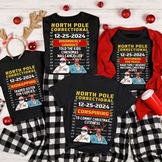 Family Christmas Pajamas, Matching Holiday Pajamas for Family, Christmas PJs, Family Christmas Shirts, Gingerbread North Pole Correctional ---------------------- 🛍️ How to Order Your Perfect T-Shirt 🌟 Welcome to our shop! We're thrilled you're here to customize your ideal T-shirt. To make your shopping experience seamless, follow these simple steps: 1️⃣ Explore All the Details: Take a close look at all the photos to ensure you know exactly what you're getting. 2️⃣ Size Matters: Use the conveni Pjs Family, Family Christmas Pjs, Christmas Pajamas Matching, Christmas Pjs Family, Pajamas Matching, Christmas Pjs, Size Matters, Family Christmas Pajamas, Holiday Pajamas