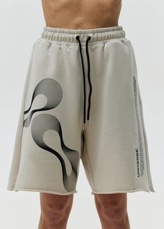 Shorts with an oversize fit. Features a stylish print in the UNIVERSE edition. Made with high quality materials. Material: 100% cotton three thread Oversized Bottoms With Letter Print For Spring, Sporty Cotton Bottoms With Graphic Print, Baggy Graphic Print Bottoms For Summer, Graphic Print Short Bottoms For Loungewear, Spring Cotton Shorts With Letter Print, Urban Spring Shorts With Relaxed Fit, Urban Style Relaxed Fit Shorts For Spring, Urban Cotton Bottoms With Graphic Print, Graphic Print Shorts For Spring Loungewear