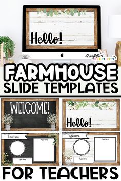 the farmhouse side templates for teachers to use in their classroom or home decorating projects