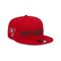 Perfect your Tampa Bay Buccaneers game day outfit by picking up this Word 9FIFTY snapback hat. It features the team's name embroidered on the front in a striking fashion, as well as their unmistakable logo on the right side. The structured fit of this New Era cap will quickly turn it into your number one option for representing the Tampa Bay Buccaneers.Perfect your Tampa Bay Buccaneers game day outfit by picking up this Word 9FIFTY snapback hat. It features the team's name embroidered on the fro Game Day Trucker Hat With Embroidered Logo, Flat Bill Trucker Hat For Fans, Game Day Team Logo Snapback Trucker Hat, Game Day Snapback Trucker Hat With Team Logo, Game Day Trucker Hat With Team Logo, Baseball Cap For Tailgating During Baseball Season, Sports Fan Snapback Fitted Hat For Sports Events, Sports Fan Fitted Hat With Flat Brim, Flat Bill Snapback Hat For Baseball Season