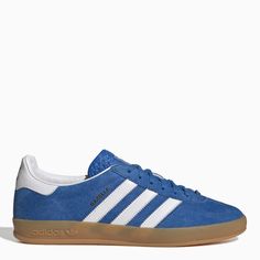 Blue suede trainer from adidas Originals featuring a round toe, white leather side stripes, a lace-up fastening, a branded tongue and a natural rubber sole. Fit: Buy one size larger than your usual size. Brown Trainers, Green Trainers, Blue Trainers, Adidas Originals Gazelle, Suede Trainers, Golden Goose Deluxe Brand, Star Sneakers, Leather Trainers, Adidas Gazelle Sneaker