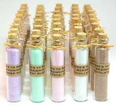 small bottles filled with different types of glitter