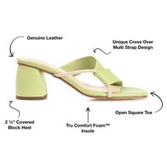 Ready to help you add a fresh spin to any look the Jossette by Journee Signature. This strappy heel features a two-tone tubular detail and open toe for a flirty look. Vibrant genuine leather uppers and a 4 mm Tru Comfort Foam� insole finish this block-heeled design for extra comfort. Square Toe Sandals, Shoes Heels Pumps, Toe Sandals, Strappy Heels, Pumps Heels, Shoes Women Heels, Block Heels, Open Toe, Two Tone