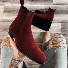 Chelsea Boots for Men Wine Red Black Faux Suede Business Low-heeled Handmade Fashion Free Shipping Men Boots SPECIFICATIONS Boot Type: Chelsea Boots Shaft Material: Faux Suede Outsole Material: RUBBER Upper Material: Faux Suede Insole Material: PU Boot Height: ANKLE Item Type: BOOTS Toe Shape: round toe Heel Height: Low (1cm-3cm) is_handmade: Yes Fit: Fits true to size, take your normal size Style: BUSINESS Season: Spring/Autumn Closure Type: SLIP-ON [New In 20240912] Chelsea Boots For Men, Male Shoes, Luxury Boots, Casual Dressing, Pu Boots, Stylish Footwear, Botas Chelsea, High Leather Boots, Mens Leather Boots