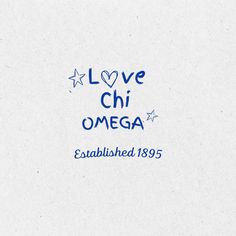 i love chi omega established 1939 on the back of a white paper background