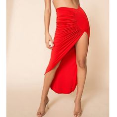 Nwt Superdown Red Candace Slinky Maxi Skirt Size Medium Hidden Side Zipper Unlined Great Condition Fitted Red Maxi Skirt For Night Out, Red Maxi Skirt For Night Out, Red Stretch Maxi Skirt For Party, Red High Waist Stretch Skirt, Chic Red Maxi Skirt For Night Out, Stretch Split Skirt For Night Out, Red Skirt For Night Out, High Waist Ruched Stretch Maxi Skirt, High Waist Ruched Maxi Skirt For Party