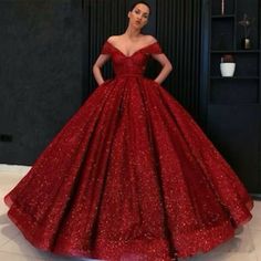 Used Once Has No Rips, Tears, Or Stains Sparkly Ball Gown, Sequin Ball Gown, Prom Dresses Cheap, Glamouröse Outfits, Red Ball Gown, Cheap Gowns, Robes D'occasion, Pakaian Feminin, Sequin Prom Dress