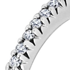 Round Cut French-Set Halo Diamond Band Engagement Ring - In 14kt White Gold - (0.45 CTW) | Ritani Radiant Cut Diamond Eternity Band Fine Jewelry, Radiant Cut Eternity Band With Prong Setting, Radiant Cut Diamond Eternity Band For Anniversary, Radiant Cut Eternity Band With Prong Setting For Anniversary, White Gold Diamond Eternity Band With Radiant Cut, Anniversary Radiant Cut Diamond Ring With Single Cut Diamonds, Elegant Radiant Cut Diamond Eternity Band, Radiant Cut Diamond Eternity Band In White Gold, Diamond White Radiant Cut Diamond Ring With Vvs Clarity