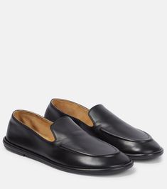 Canal Leather Loafers in Black - The Row | Mytheresa Soft Loafers, Gentleman Shoes, Mens Boots Fashion, Designer Pumps, Woman Style, Mens Fashion Classy, Evening Shoes, Suede Material, Footwear Design Women