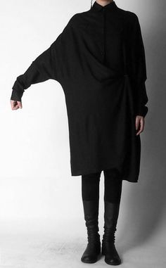 Black Long Sleeve Womens Dress, Minimalist Moda, 가을 패션, Dress Long Sleeve, Dark Fashion, Looks Style, Mode Inspiration, Large Bust, Small Bust