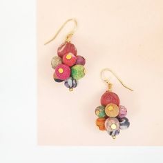 Small and subtle, these clustered earrings bring a touch of color to your day. Each piece is made from recycled Kantha textiles, so colors and patterns are all one-of-a-kind and will vary. Measures 1.5″ long and features nickel-, cadmium- and lead-free French hook ear wires. Sustainably handmade by women artisans in India. Artsy Multicolor Beaded Earrings As Gift, Multicolor Whimsical Earrings, Whimsical Multicolor Festival Earrings, Adjustable Multicolor Fair Trade Earrings, Unique Multicolor Festive Earrings, Handmade Multicolor Festive Earrings, Festive Multicolor Handmade Earrings, Whimsical Multicolor Handmade Beaded Earrings, Handmade Whimsical Multicolor Beaded Earrings