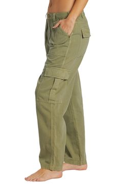 March to a utilitarian beat in these cargo pants cut from crisp cotton with a on-trend wide legs and plenty of pockets for all your daily essentials. 28" inseam; 18" leg opening; 12" front rise; 14" back rise (size 29) Zip fly with button closure Front slant pockets; back flap-patch pockets; cargo flap-patch pockets 100% cotton Hand wash, line dry Imported Cotton Tapered Leg Cargo Pants With Multiple Pockets, Straight Leg Cotton Cargo Pants With Pockets, Cotton Cargo Pants With Multiple Pockets And Tapered Leg, Cotton Cargo Pants With Tapered Leg And Cargo Pockets, Khaki Cotton Tapered Leg Cargo Jeans, Full-length Cotton Cargo Pants With Hip Pockets, Cotton Cargo Pants With Tapered Leg And Side Pockets, Straight Leg Cotton Cargo Jeans With Side Pockets, Tapered Leg Khaki Cargo Jeans